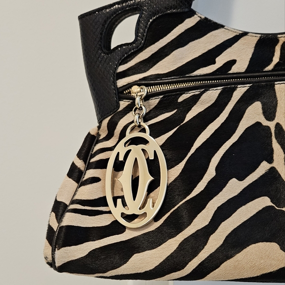[SOLD]Cartier zebra print pony hair shoulder/tote bag - Picture 2 of 6